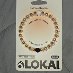 Lokai Rose Gold and White Bracelet Size Large